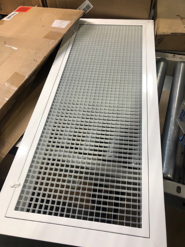 Photo 3 of 24" x 10" Cube Core Eggcrate Return Air Filter Grille for 1" Filter - Aluminum - White [Outer Dimensions: 26.5" x 12.5]
