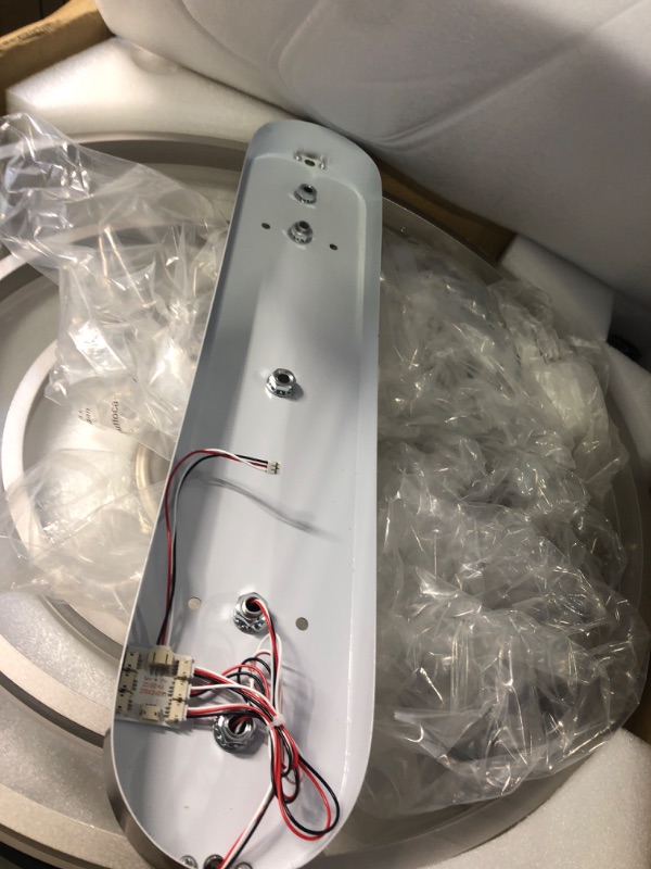 Photo 1 of FIDGRA Ceiling Fan with Lights, 42 inch Retractable Ceiling Fan with Lights Chandelier Ceiling Fan Timing and Memory Function for Bedroom Living Room (Silver)