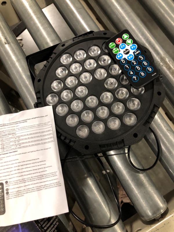 Photo 1 of 36 LED Par Lights, RGB Par Can Light Stage Lights, 10 Modes DJ Lights Stage Lighting Uplights with Sound Activated Remote Control & DMX Uplights for Events Wedding Party 1 Pack
