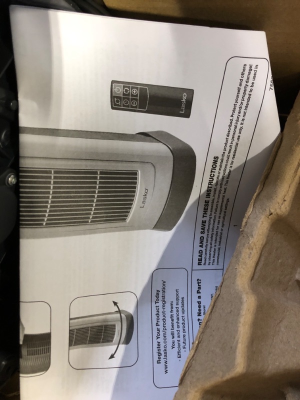 Photo 4 of Lasko 1500W Digital Ceramic Space Heater with Remote, 755320, Silver