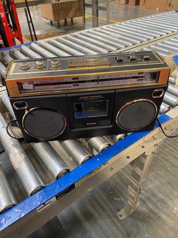 Photo 3 of Ion Audio 1980S-Style Portable Bluetooth Boombox AM/FM Radio Cassette Player Recorder, VU Meters, USB Recording, Dual Full-Range High Bass Speakers (Gold Edition)