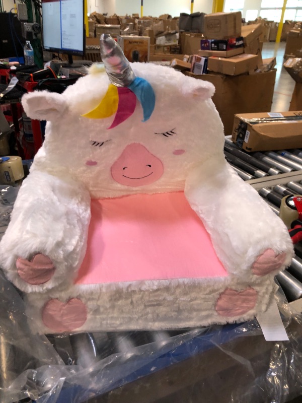 Photo 3 of Amazon Basics Children's Plush Chair, Unicorn, Multicolor