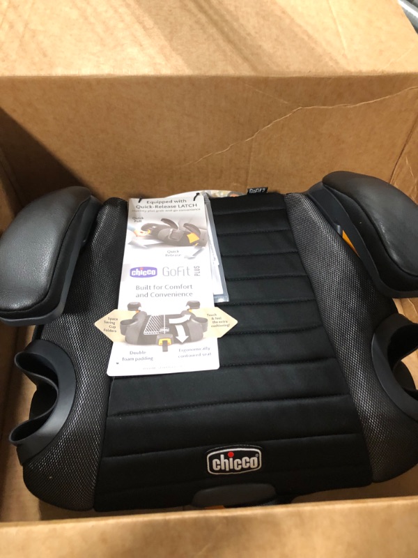 Photo 1 of Chicco GoFit Plus Backless Booster Car Seat with LATCH Attachment and Quick-Release LATCH Removal, Portable Travel Booster Seat for children 40-110 lbs. | Iron/Black
