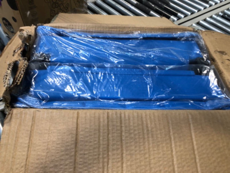 Photo 1 of Besunbar Stadium Seat for Bleachers with Back Support and Wide Padded Cushion Stadium Chair, Includes Shoulder Strap and Cup Holder Blue 2