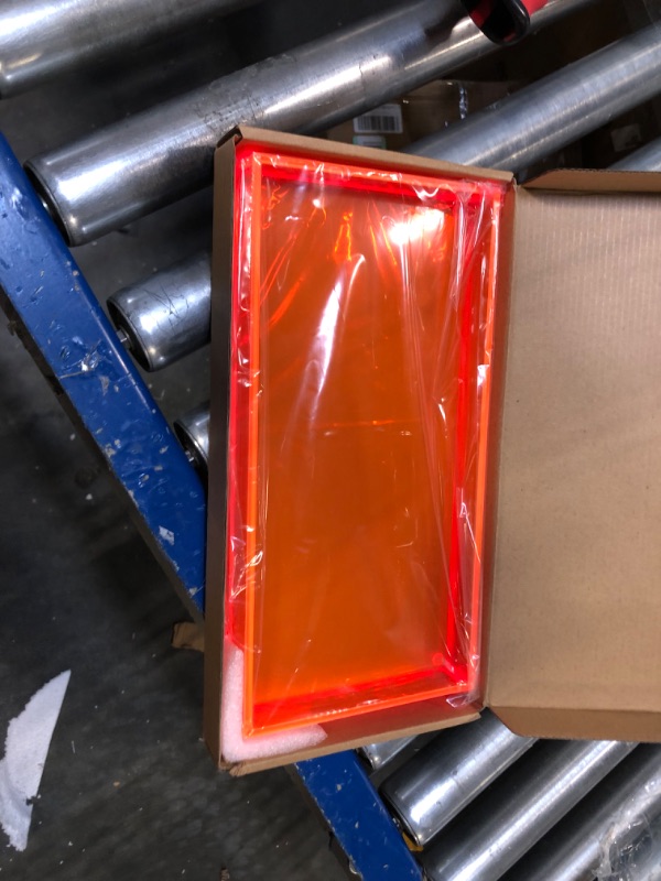 Photo 2 of Acrylic Vanity Tray Decorative Bathroom Tray Perfume Jewelry Makeup Tray for Dresser Tops Small Desk Organizer Candle Sink Tray for Counter, Neon Orange
