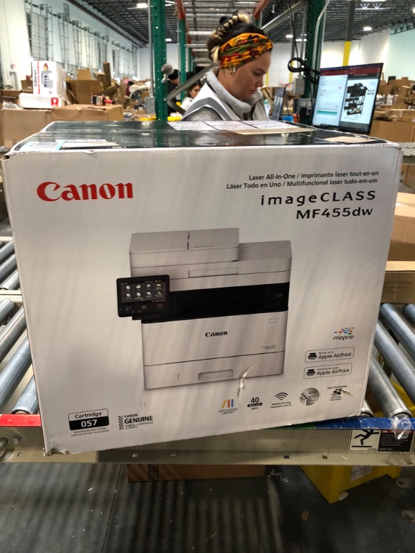 Photo 2 of Canon imageCLASS MF455dw - All in One, Duplex, Wireless Laser Printer with 3 Year Warranty Monochrome Printer with Fax Black and White Laser Printer