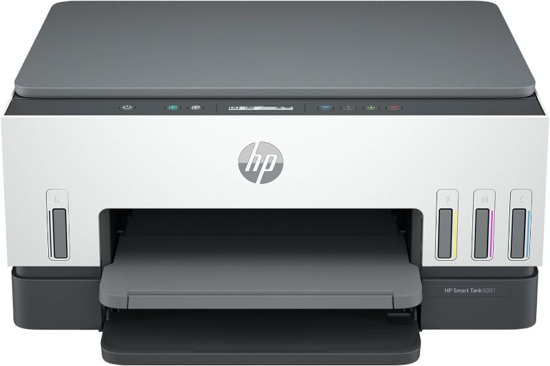 Photo 1 of HP Smart -Tank 6001 Wireless Cartridge-Free all in one printer, this ink -tank printer comes with up to 2 years of ink included, with mobile print, scan, copy (2H0B9A)