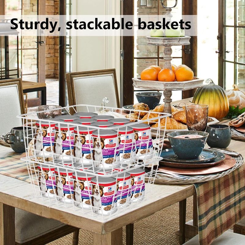 Photo 1 of 4 Pack Deep Freezer Organizer Bins Stackable Wire Basket for Organizing Metal Wire Storage Baskets for Pantry, Freezer baskets for Chest Freezer, Upright Freezer