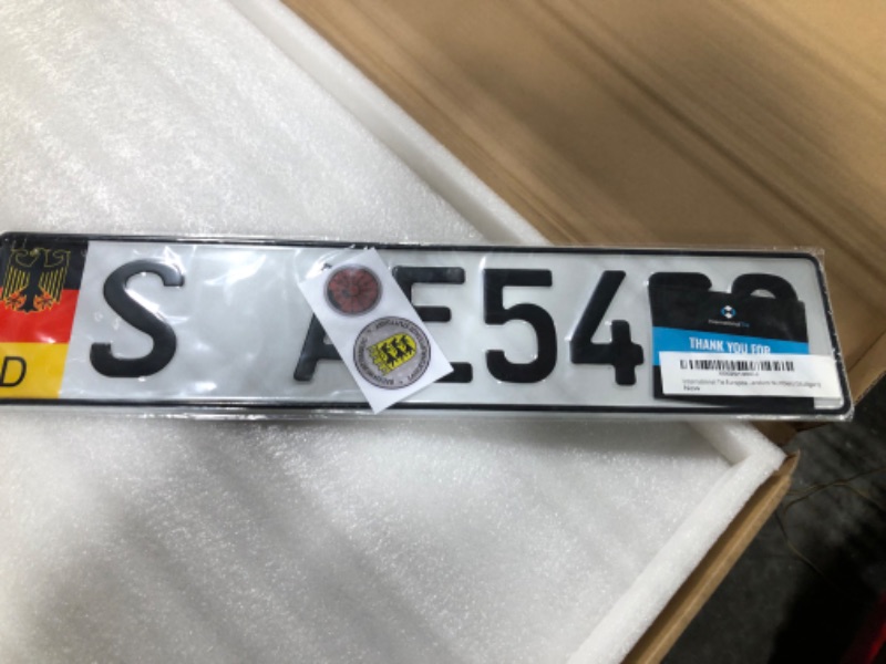 Photo 3 of International Tie European German Euro License Plate with Random Numbers (Munich)