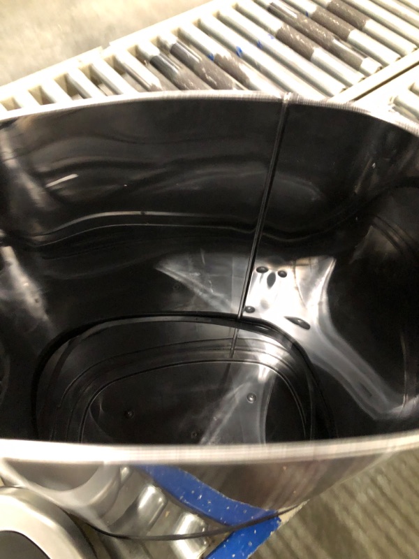 Photo 1 of ****DAMAGED***13 Gallon 50 Liter Kitchen Trash Can with Touch-Free & Motion Sensor, Automatic Stainless-Steel Garbage Can, Anti-Fingerprint Mute Designed Trash Bin Brushed Stainless Steel
