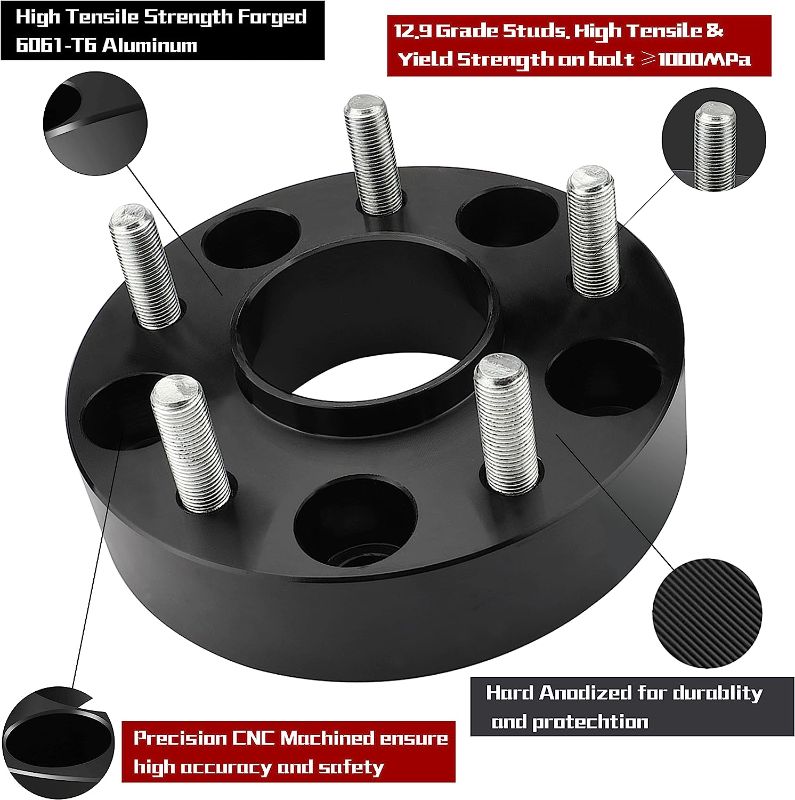 Photo 1 of Richeer 5x5 Hubcentric Wheel Spacers for 2018-2022 Wrangler JL/JLU, 2011-2022 Grand Cherokee WK2, 2019-2022 Gladiator JT, Durango, 1.5 inch 5x127mm Forged Wheel Spacer with 14x1.5 Studs &71.5mm bore