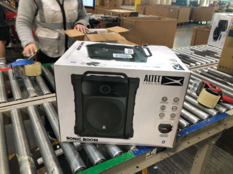 Photo 2 of Altec Lansing Sonic Boom - Waterproof Bluetooth Speaker with Phone Charger, IP67 Outdoor Speaker, 3 USB Charging Ports, 50 Foot Range & 20 Hours Battery Life