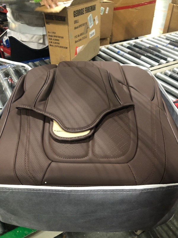 Photo 1 of NS YOLO Full Coverage Car Seat Covers Full Set Fit for 2007-2023 Ford F150 F250 F350 F450 Limited SuperCrew Super Duty XL/XLT Lariat Pickup Trucks with Waterproof Leatherette (Brown)