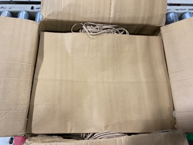Photo 3 of BagDream 16x6x12 Inches 50Pcs Kraft Paper Bags with Handles Bulk Brown Paper Shopping Bags Grocery Bags Mechandise Retail Bags, 100% Recyclable Large Paper Gift Bags
