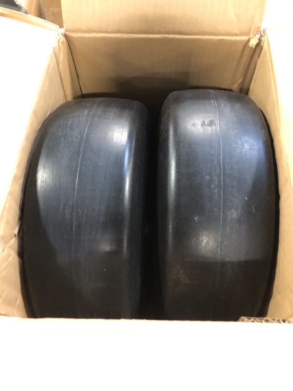 Photo 3 of MaxAuto Set of 2 13x5.00-6 Flat Free Smooth Tire w/Steel Wheel for Residential Riding Lawn Mower Garden Tractor(3.25"-3.75''-4.25-5.75'' Centered Hub with 3/4" or 5/8'' Bushing)