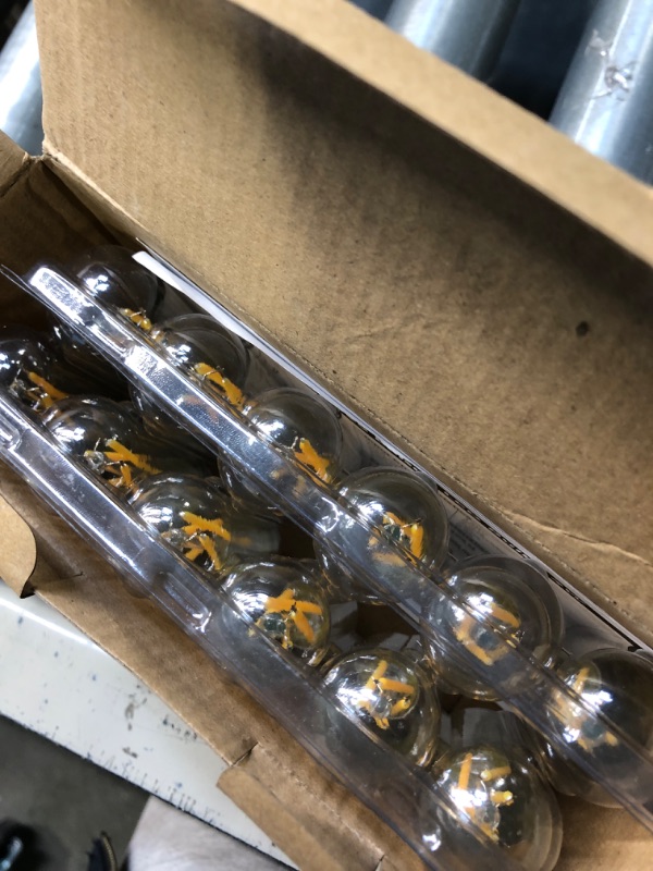 Photo 3 of 12 Pack E12 LED Edison Bulb,4W Equal 40W LED e12 Candelabra Bulbs 2700K Warm White,Dimmable T6 T25 LED Bulbs,E12 Light Bulb,Small Filament LED Light Bulb for Chandelier,Ceiling Fan,Wall sconces,420LM Warm White 12 Count (Pack of 1)