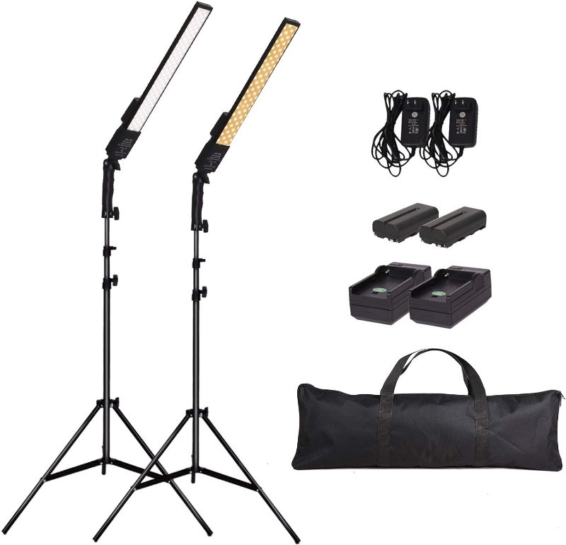 Photo 1 of GSKAIWEN LED Video Light Battery Powered Photography Light Portable Handheld Wand,Dimmable 2800-5500K Photo Studio Light Kit with NP-970 Li-ion Battery and Stand for Portrait, YouTube,Outdoor Video Lighting kit+NP-F970 battery
