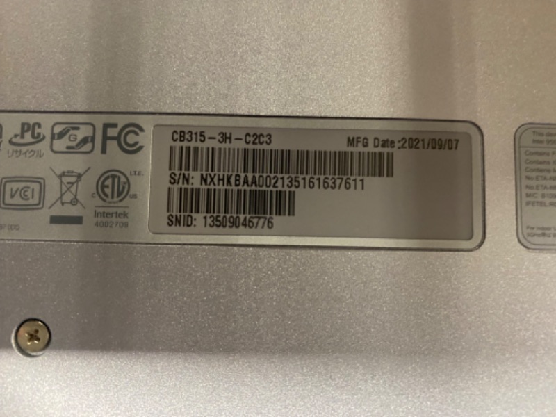 Photo 4 of Acer 315-15.6" Chromebook Intel Celeron N4020 1.1GHz 4GB RAM 64GB Flash Chrome (Renewed)
