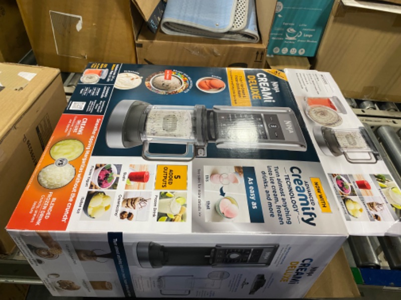 Photo 2 of ****** FOR PARTS ONLY***** Ninja NC501 CREAMi Deluxe 11-in-1 Ice Cream & Frozen Treat Maker for Ice Cream, Sorbet, Milkshakes, Frozen Drinks & More, 11 Programs, with 2 XL Family Size Pint Containers, Perfect for Kids, Silver 11 Functions + (2) 24 oz. Pin