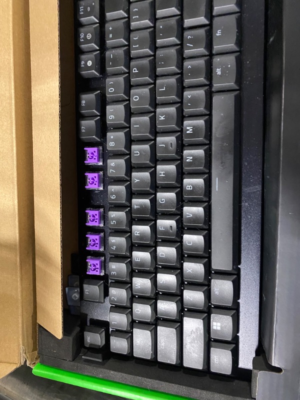 Photo 3 of Razer DeathStalker V2 Pro Wireless Gaming Keyboard: Low-Profile Optical Switches - Clicky Purple - HyperSpeed Wireless & Bluetooth 5.0-40 Hr Battery - Ultra-Durable Coated Keycaps - Chroma RGB DeathStalker V2 Pro Clicky Optical Switch