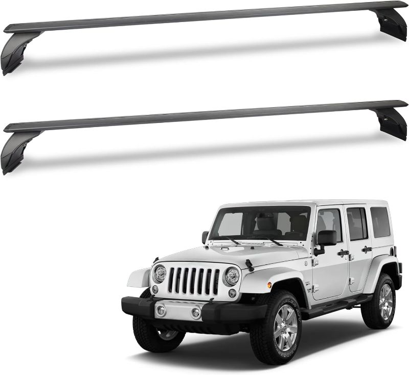 Photo 1 of ASOPARTS Roof Rack Cross Bars Compatible with 2007-2018 Jeep Wrangler JK & 2018-2023 Jeep Wrangler JL 4dr 2dr SUV Hard Top Roof Rails (Anti-Theft Design)
