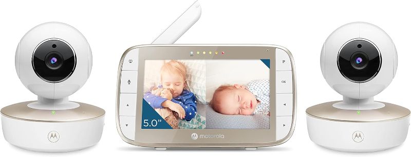 Photo 1 of Motorola VM50G - HD Wireless 2-Camera & 5" Screen 1000ft Range Video Baby Monitor W/ 2-Way Audio - Indoor/Outdoor Usage, Remote Pan/Tilt/Zoom, Room Temperature, Night Vision, & Split Screen Viewing
