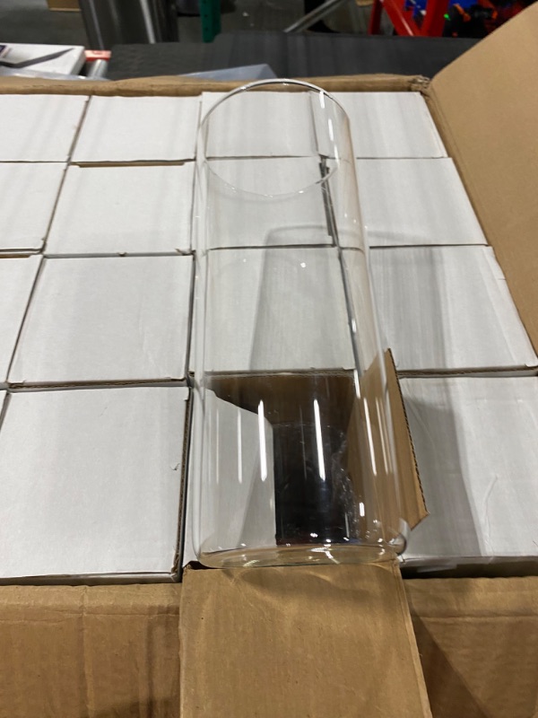 Photo 3 of 20 Pack Clear Glass Cylinder Vases Table Flowers Vases for Centerpieces Bulk Cylinder Candle Holders Glass Plant & Flower Vases for Home Wedding Party Holiday Decorations (4 x 10 Inch)