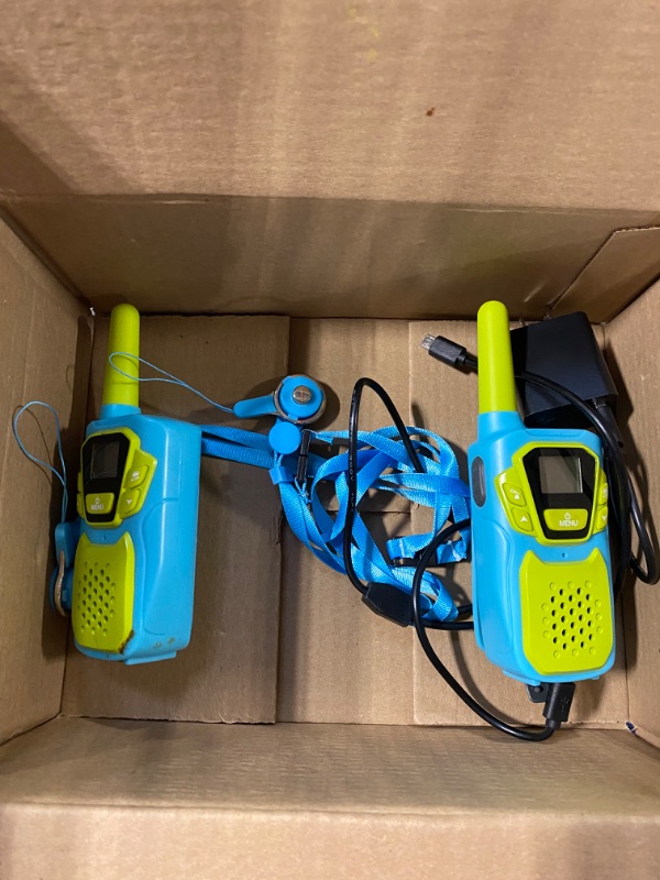 Photo 3 of 2 Walkie Talkies for Kids Adults Rechargeable Long Range,Topsung Drop Proof USB Walkie Talkies for Girls Boys,VOX 2 Way Radios Walky Talky with NOAA Weather Alert Charger Batteries Lanyards Two Pack 1BlueGreen & 1BlueRed