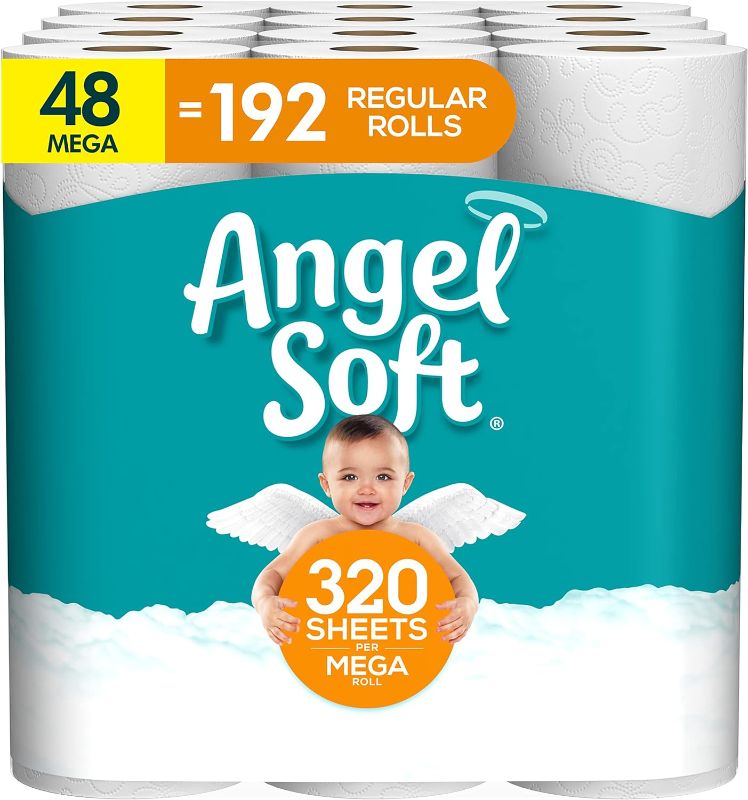 Photo 1 of Angel Soft Toilet Paper, 48 Mega Rolls = 192 Regular Rolls, 2-Ply Bath Tissue
