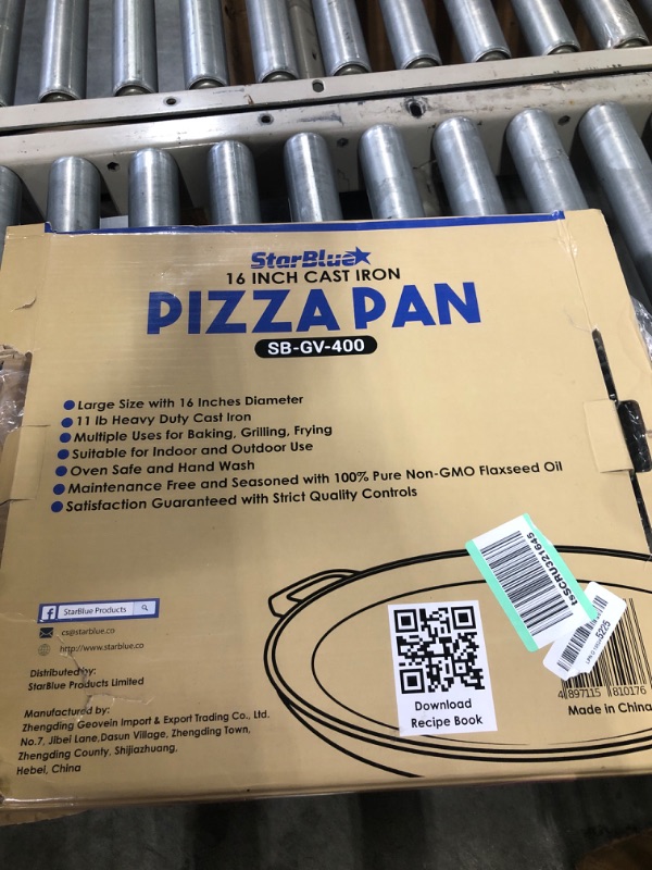 Photo 2 of StarBlue 16 Inch Cast Iron Pizza Pan Round Griddle with FREE Silicone Handles and 30 Recipes Ebook– Pre-Seasoned Comal, Kitchen Essentials for Pizza Lovers, Baking, Grill, BBQ, Stove Oven Safe