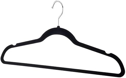 Photo 1 of Zober Premium Velvet Hangers - Non-Slip, Durable, Space Saving Clothes Hangers for Closet w/ 360 Degree Chrome Swivel Hook - Coat Hangers Hold up to 10 Lbs - 25Pack - Black 25Pack