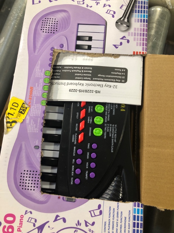 Photo 3 of  32 Keys Kids Piano Keyboard for Kids with Microphone (Purple)