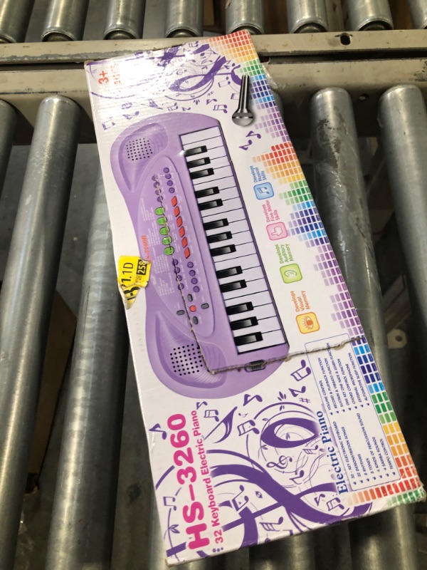 Photo 2 of  32 Keys Kids Piano Keyboard for Kids with Microphone (Purple)