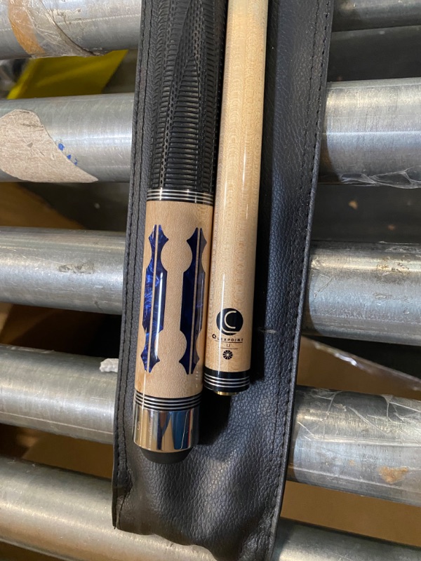 Photo 5 of  Custom 2-Piece Pool Cue with Upgraded Low Deflection Shaft, Blue Luster Inlays, 18oz