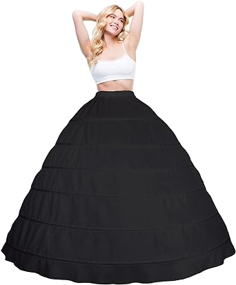 Photo 1 of  Crinoline Petticoat A-line 6 Hoop Skirt Slips Long Underskirt for Wedding Bridal Dress Ball Gown