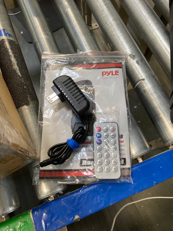 Photo 1 of Pyle Bluetooth PA Speaker System - 600W Rechargeable Outdoor Bluetooth Speaker Portable PA System w/ Dual 8” Subwoofer 1” Tweeter, Microphone In, Party Lights, USB, Radio, Remote - Pyle PPHP2836B Speaker System Speaker System