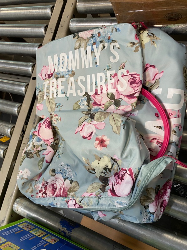 Photo 1 of LitBear Mommy Hospital Bag for Labor and Delivery, Large Capacity Waterproof Multifunction Overnight Bag for Women, Mom Bag with Straps (Blue Floral)