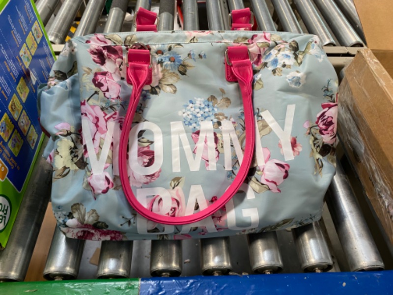 Photo 1 of LitBear Mommy Hospital Bag for Labor and Delivery, Large Capacity Waterproof Multifunction Overnight Bag for Women, Mom Bag with Straps (Blue Floral)