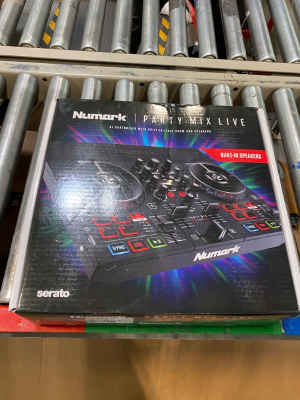 Photo 2 of DJ Controller & DMX Bundle - Complete Dj Set with Mixer, Audio Interface & Built-in Speakers – Numark Party Mix Live & SoundSwitch Micro DMX Interface with Party Lights and Built-in Speakers DJ Controller + DMX Interface