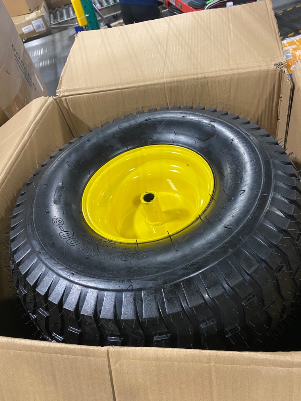 Photo 3 of 2PCS 20x10.00-8 Lawn Mower Tires,20x10x8 Lawn Tractor Tires with Rim,20x10.00-8nhs 4 Ply Tubeless Tires for Riding Lawn & Garden Tractors,Golf Carts,3.5" Offset Hub,1190lbs Capacity 20x10.00-8 Tires with Rim