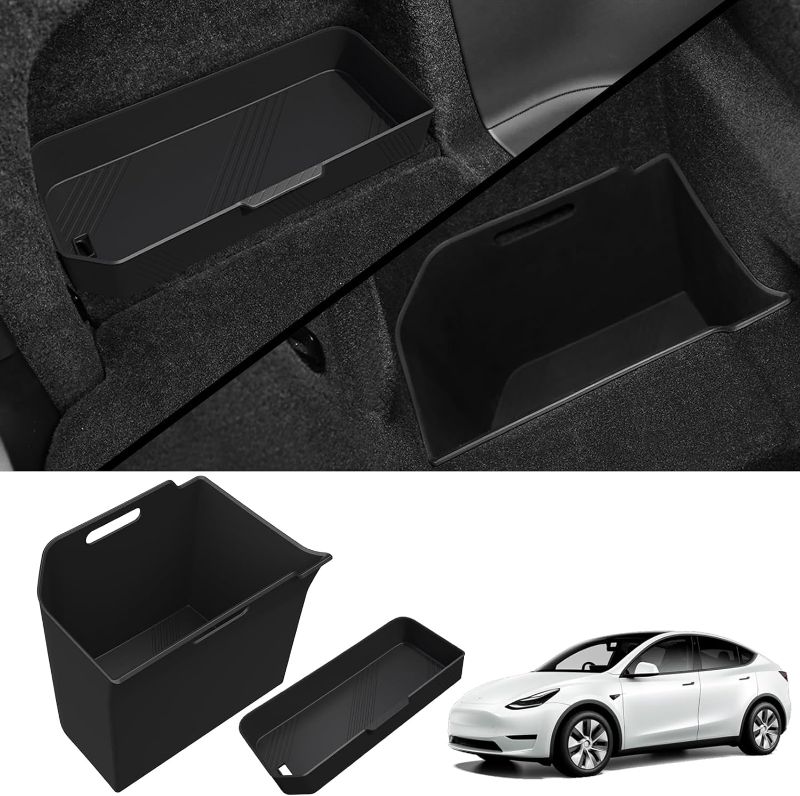 Photo 1 of BEEGROW Trunk Storage Box for 2022 2023 Tesla Model X Accessories, Trunk Left Side Upper and Lower Storage Box
