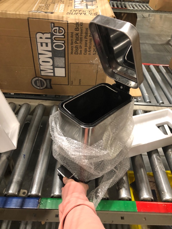 Photo 1 of 1.3 Gallon- Rectangular Small Steel Step Trash Can Wastebasket