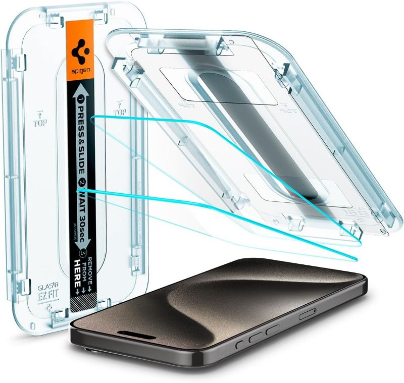 Photo 1 of iPhone 15 Pro Max Screen Protector / 15 Pro / 15 Plus | Spigen [GLAStR EZ FIT]