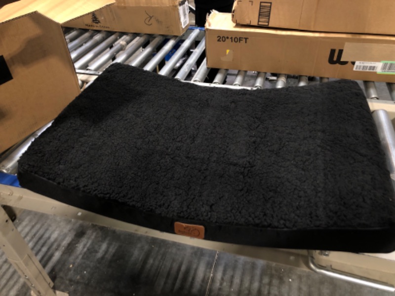 Photo 2 of Bedsure Waterproof Large Dog Bed - 4 inch Thicken Up to 80lbs Large Dog Bed with Washable Cover, Pet Bed Mat Pillows, Black 36.0"L x 27.0"W x 4.0"Th Black