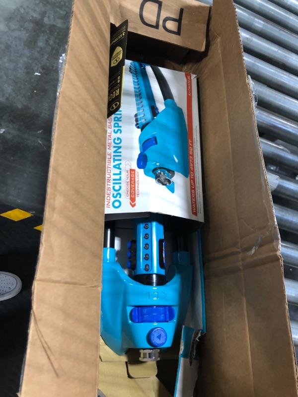 Photo 2 of Aqua Joe AJ-OMS20-BRS Indestructible Metal Base Oscillating Sprinkler | Customizable Coverage | 4973 sq ft Max Coverage