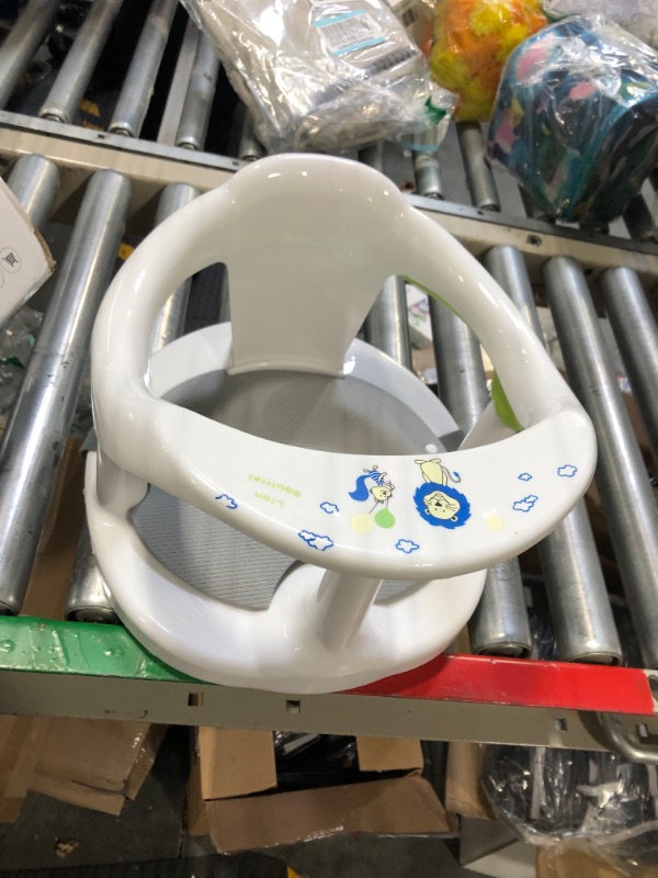 Photo 3 of Baby Bathtub Seat?Baby Bath Seat for Tub Sit Up?Baby Shower Chair?Newborn Baby Bath Seat?Infant Cute Bathtub Support?6-18 Months with Backrest Support and Suction Cups Tub Seats for Babies (White)