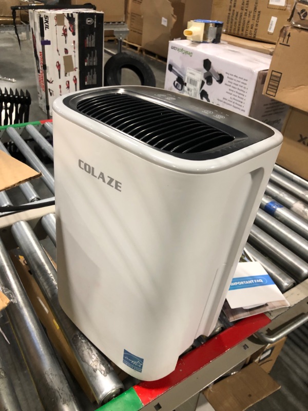 Photo 3 of 2500 Sq. Ft 30 Pint Dehumidifier, COLAZE DH01 Energy Star Dehumidifiers with Drain Hose for Home Basement Bedroom Bathroom, Auto Defrost & Overflow Protection & Timer & Drying Function with 0.66 Gal Water Tank 2500 sq.ft