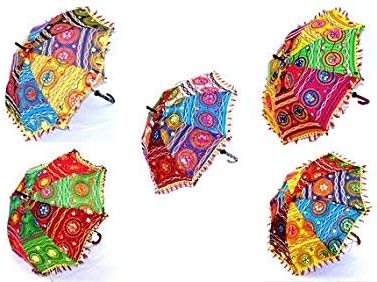 Photo 1 of Real Online Seller Indian Handmade Designer Cotton Fashion Multi Colored Umbrella Embroidery Boho Umbrellas Parasol …