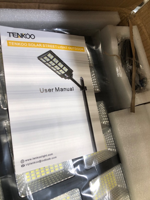 Photo 4 of TENKOO Solar Street Lights Outdoor - 2400W Solar Parking Lot Lights, 215000 Lumens LED Wide Angle Lamp with Motion Sensor IP67 Waterproof Commercial Lighting