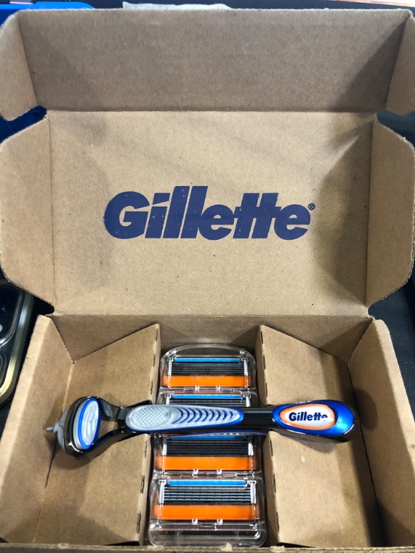 Photo 2 of Gillette Fusion5 Razors for Men, 1 Razor, 4 Blade Refills, Lubrastrip for a More Comfortable Shave